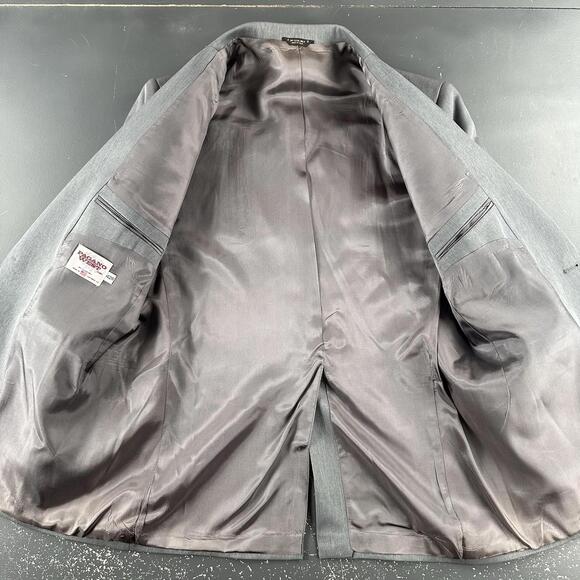 VTG Pagano West Suit Men 42R Dark Gray Poly Gab Smiles Western 33" Waist NWT USA - Picture 4 of 16